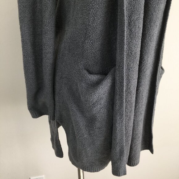 BAREFOOT DREAMS Dark Gray Bamboo Chic Lite Knit Open Front Cardigan - Picture 7 of 11